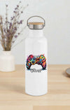 Personalisierte Kinder Trinkflasche mit Namen Controller – Edelstahl Thermosflasche auslaufsicher für Kindergarten & Schule - CreativMade