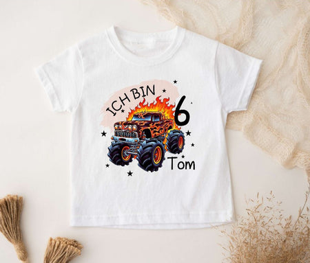 Geburtstagshirt personalisiert Monster Truck erster Geburtstag Kinder T-Shirt Jungen Geburtstag - CreativMade 