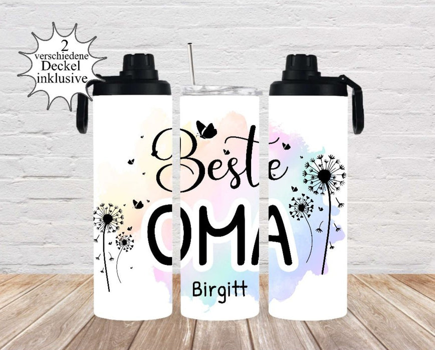 Thermobecher to go personalisiert Besties Beste Oma Trinkbecher mit Strohhalm Tumbler Becher Kaffeebecher Geschenk