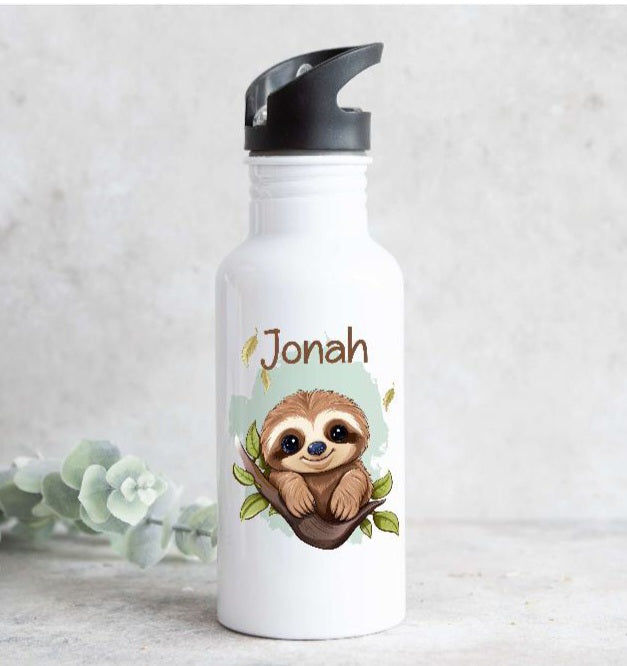 Set Brotdose Trinkflasche und Rucksack personalisiert mit Namen Faultier Kinder Edelstahl Flasche Kita Kindergarten Kinderrucksack - CreativMade