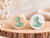Milchzahndose Dinosaurier Holz mit Motivscheibe | DIY & Kreativbedarf 6 x 4cm Zahndose | CreativMade .