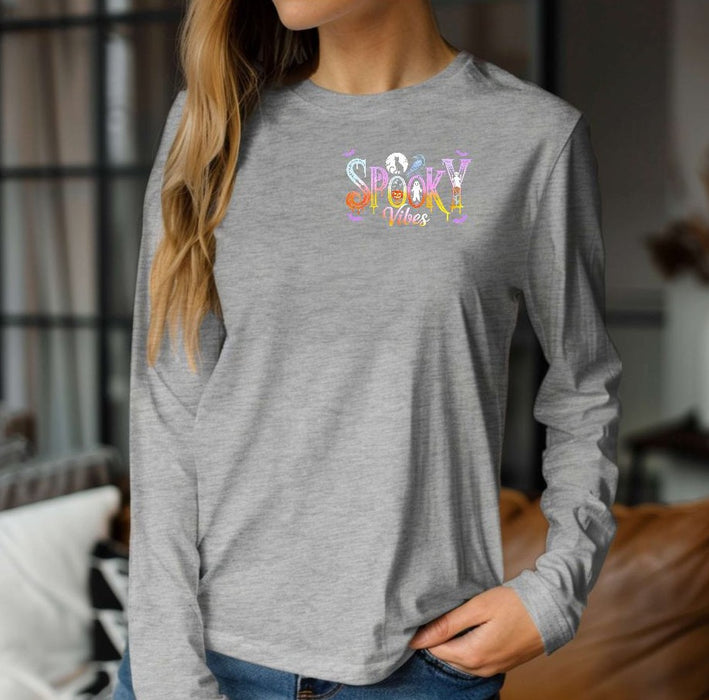 Bügelbild Spooky Season Halloween Aufbügelmotiv mit Kürbis & Geist DIY Aufbügler für T-Shirt, Pullover & Stoffe" - CreativMade