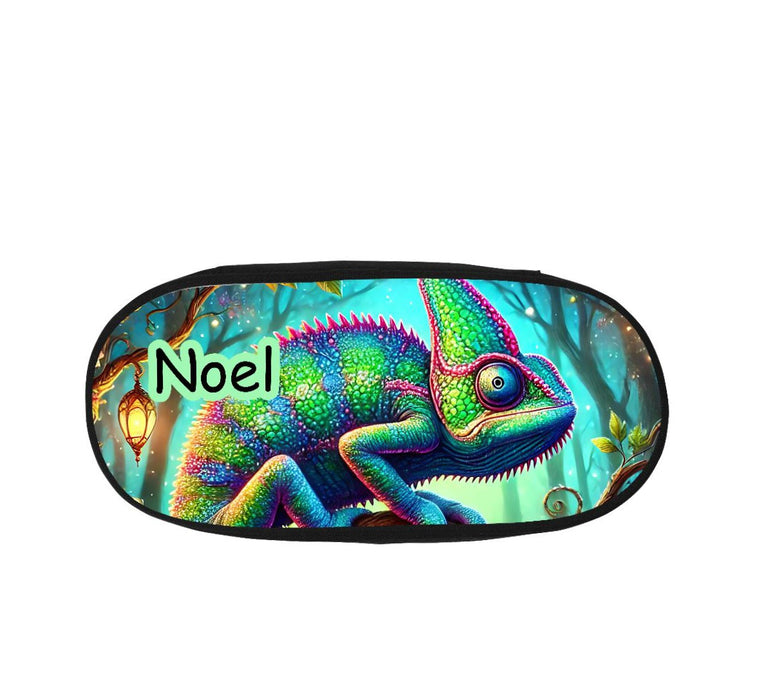 Personalisiertes Federmäppchen Chamäleon Stifte Etui mit Namen Stifte-Mäppchen Federmappe Federtasche Erwachsene & Kinder - CreativMade