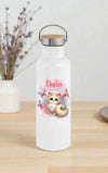 Personalisierte Kinder Trinkflasche mit Namen Katze – Edelstahl Thermosflasche auslaufsicher für Kindergarten & Schule - CreativMade