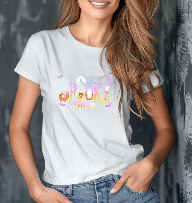 Bügelbild Spooky Season Halloween Aufbügelmotiv mit Kürbis & Geist DIY Aufbügler für T-Shirt, Pullover & Stoffe" - CreativMade