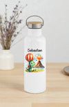 Personalisierte Kinder Trinkflasche mit Namen Drache – Edelstahl Thermosflasche auslaufsicher für Kindergarten & Schule - CreativMade