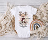 Mein erstes Weihnachten Baby-Body Elch Mädchen – personalisiert Weihnachtsoutfit aus Baumwolle (0–18 Monate) Strampler - CreativMade 