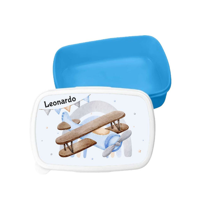 Kindergarten Set personalisiert Flugzeug – Rucksack, Trinkflasche & Brotdose mit Namen Kitakind - CreativMade 