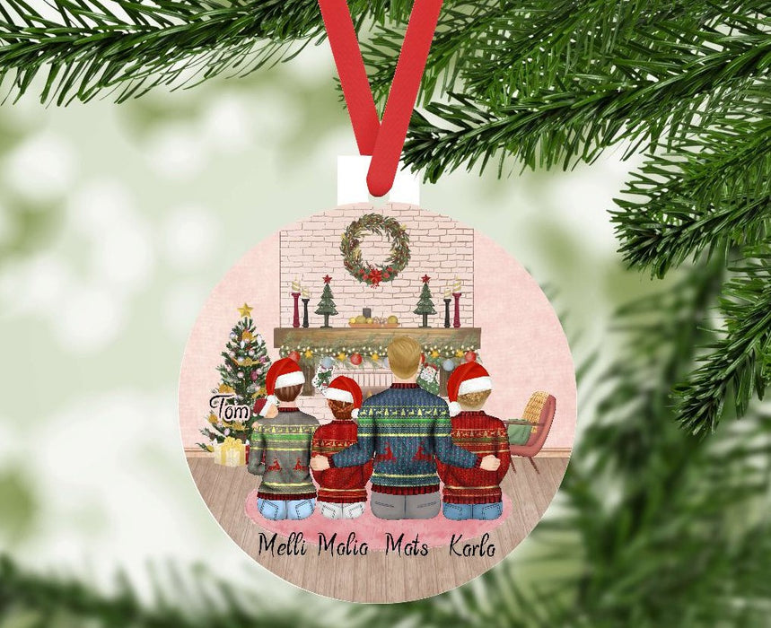 Personalisierter Christbaumschmuck mit Namen & Figuren – individueller Weihnachtsbaumanhänger für Familie, Paare & Freunde. Perfektes Weihnachtsgeschenk mit Hund - CreativMade
