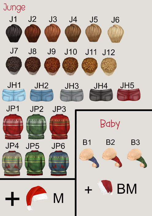 Personalisierter Christbaumschmuck mit Namen & Figuren – individueller Weihnachtsbaumanhänger für Familie, Paare & Freunde. Perfektes Weihnachtsgeschenk mit Hund - CreativMade