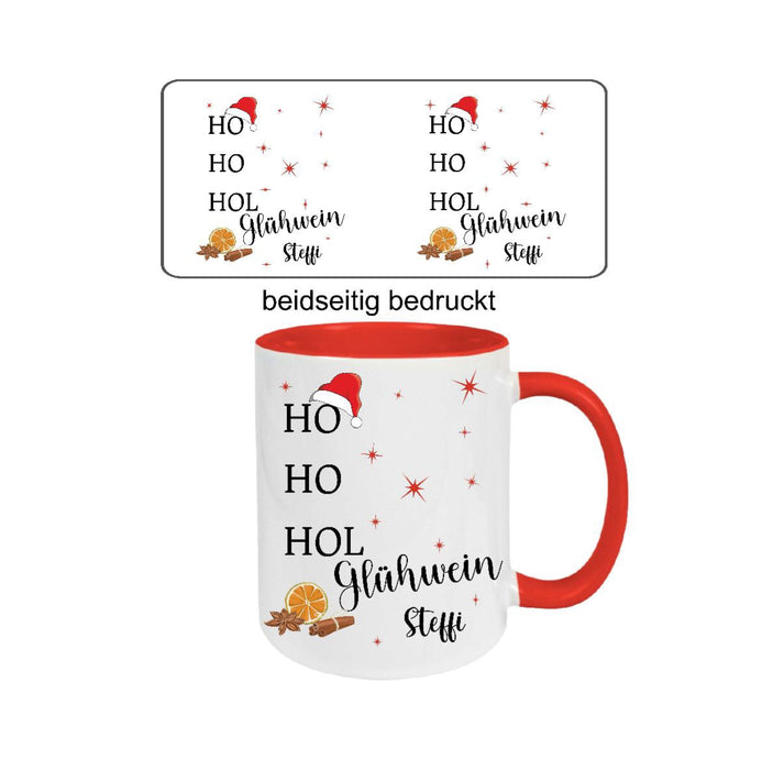Weihnachtstasse personalisiert Ho Ho Hol Glühwein Spruch lustig witzig– CreativMade