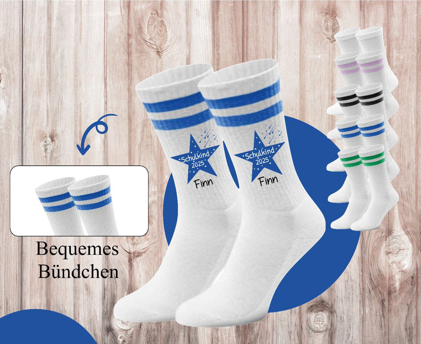 Kindersocken Einschulung – 100 % Baumwolle Größe 27–36 Unisex - CreativMade