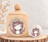 Milchzahndose Einhorn Kranz Holz mit Motivscheibe | DIY & Kreativbedarf 6 x 4cm Zahndose | CreativMade .