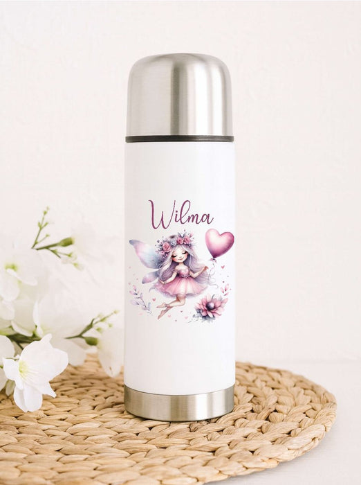 Personalisierte Thermoskanne Fee aus Edelstahl für Kinder mit Namen, für Schule &  Kindergarten - CreativMade 