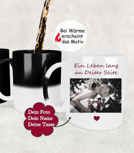 Personalisierte Fototasse mit Farbwechsel – Zaubertasse mit eigenem Foto, Namen & Wunschtext Individuelles Geschenk für jeden Anlass - CreativMade 