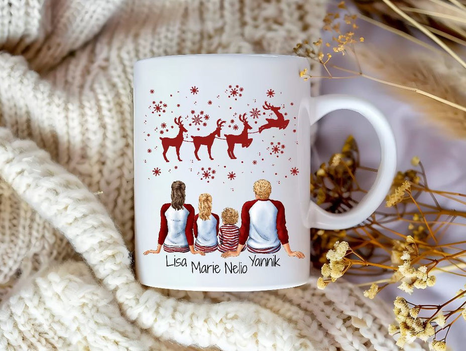 Tasse Personalisierte Weihnachtstasse Familie & Freunde – Keramik mit Namen Weihnachtsgeschenk - CreativMade 