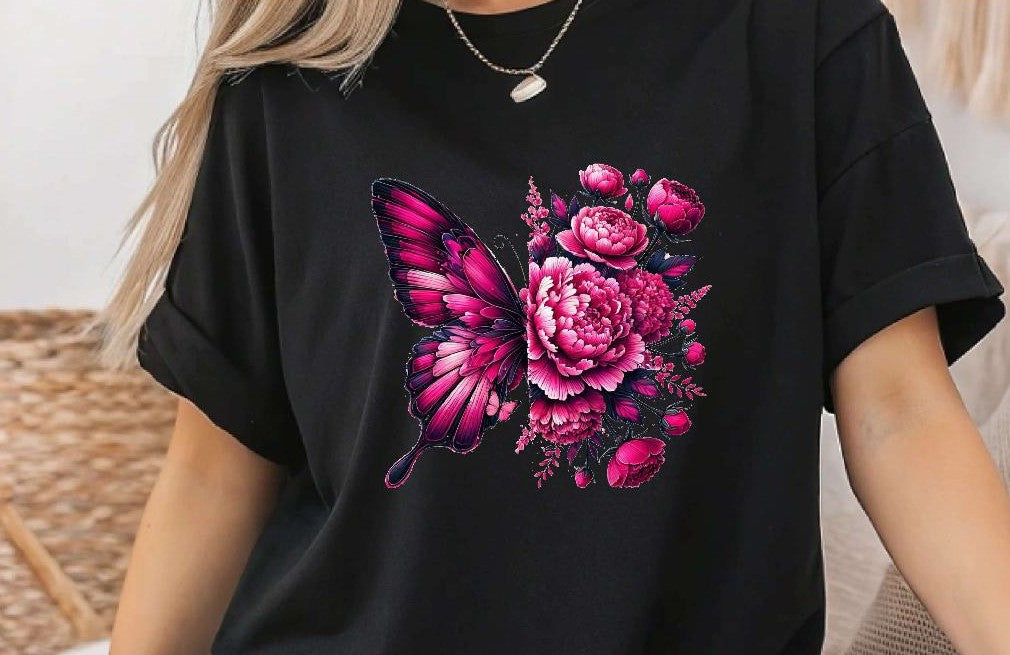 Bügelbild Schmetterling Erwachsene Aufbügelmotiv Textilaufbügler für Kleidung & Stoffe DIY Transferbild & Geschenkidee Damen - CreativMade