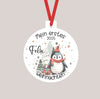 Personalisierter Christbumschmuck & Weihnachtsbaumanhänger Baby Pinguin – Mein erstes Weihnachten mit Namen aus Aluminium Geschenkidee - CreativMade 