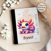 Personalisierte Zeugnismappe mit Namen Axolotl – Mappe für Schulzeugnisse A4 | Geschenk zur Einschulung Jungen - CreativMade