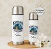 Thermoskanne personalisiert mit Namen Camping Edelstahl Isolierflasche Thermoflasche Erwachsene Geschenkidee - CreativMade 