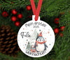 Personalisierter Christbumschmuck & Weihnachtsbaumanhänger Baby Pinguin – Mein erstes Weihnachten mit Namen aus Aluminium Geschenkidee - CreativMade 