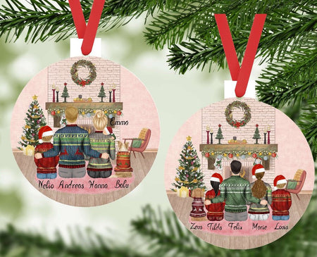 Personalisierter Christbaumschmuck mit Namen & Figuren – individueller Weihnachtsbaumanhänger für Familie, Paare & Freunde. Perfektes Weihnachtsgeschenk mit Hund - CreativMade