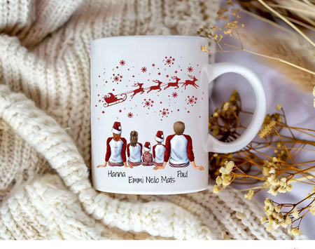 Tasse Personalisierte Weihnachtstasse Familie & Freunde – Keramik mit Namen Weihnachtsgeschenk - CreativMade 