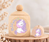 Milchzahndose Einhorn Holz mit Motivscheibe | DIY & Kreativbedarf 6 x 4cm Zahndose | CreativMade .