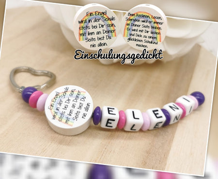Schlüsselanhänger mit Name Mädchen Geschenk Einschulung Gedicht - CreativMade 