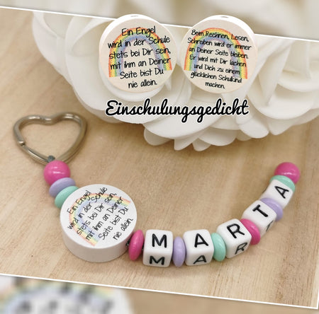 Schlüsselanhänger mit Name Junge Geschenk Einschulung Gedicht - CreativMade 