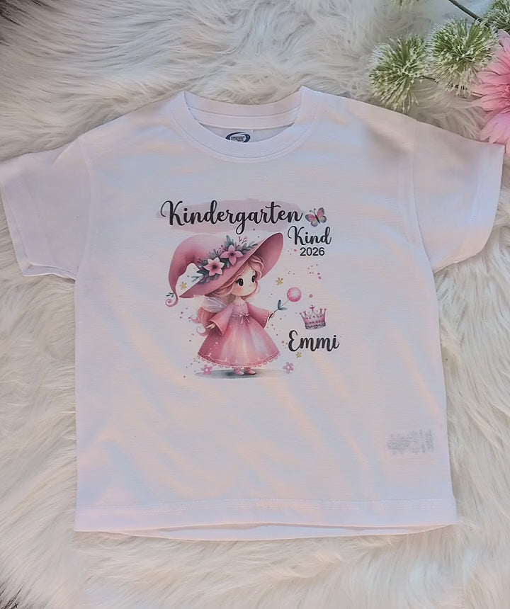 Kindergartenkind T-Shirt mit Name - Fee - personalisiert - Kita Kind Mädchen Kindergarten Start Outfit - CreativMade