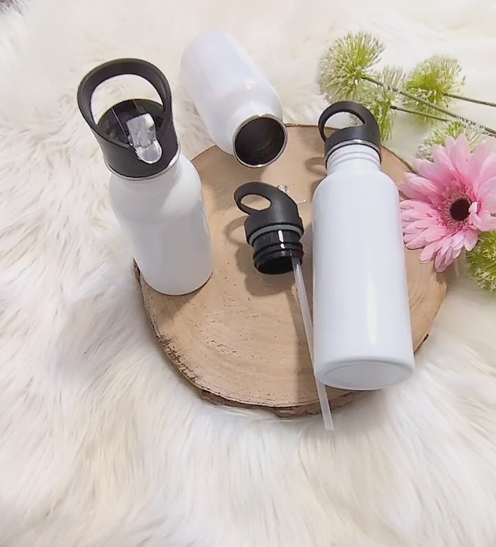 Personalisierte Trinkflasche Kinder Ninja - Edelstahl Trinkflasche mit Name - Strohhalm Geschenk Einschulung Geburtstag - CreativMade