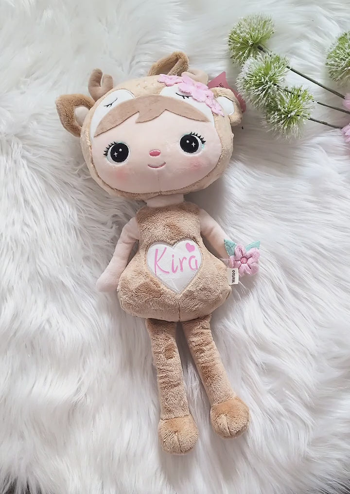 Personalisierbares Kuscheltier Reh Plüschtier – 50 cm Schmusetier mit Namen Geschenk für Babys & Kinder - CreativMade