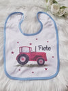Personalisiertes Baby Lätzchen Traktor aus Frottee mit Klettverschluss Sabberlatz mit Namen Jungen - CreativMade