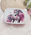 Brotdose Einhorn Kinder personalisiert mit Name Mädchen Lunchbox Einschulung Vesperbox Trennfach Kindergarten - CreativMade