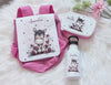 Kindergarten Set personalisiert Esel – Rucksack, Trinkflasche & Brotdose mit Namen Kitakind - CreativMade