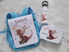 Set Brotdose Trinkflasche und Rucksack personalisiert mit Namen Drache Kinder Edelstahl Flasche Kita Kindergarten Kinderrucksack - CreativMade