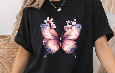 Bügelbild Schmetterling Erwachsene Aufbügelmotiv Textilaufbügel für Kleidung & Stoffe DIY Transferbild & Geschenkidee Damen - CreativMade