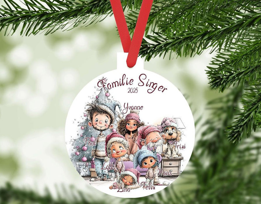 Personalisierter Christbaumschmuck mit Namen – Geschenk für Familie & Freunde Ornament Weihnachten - CreativMade