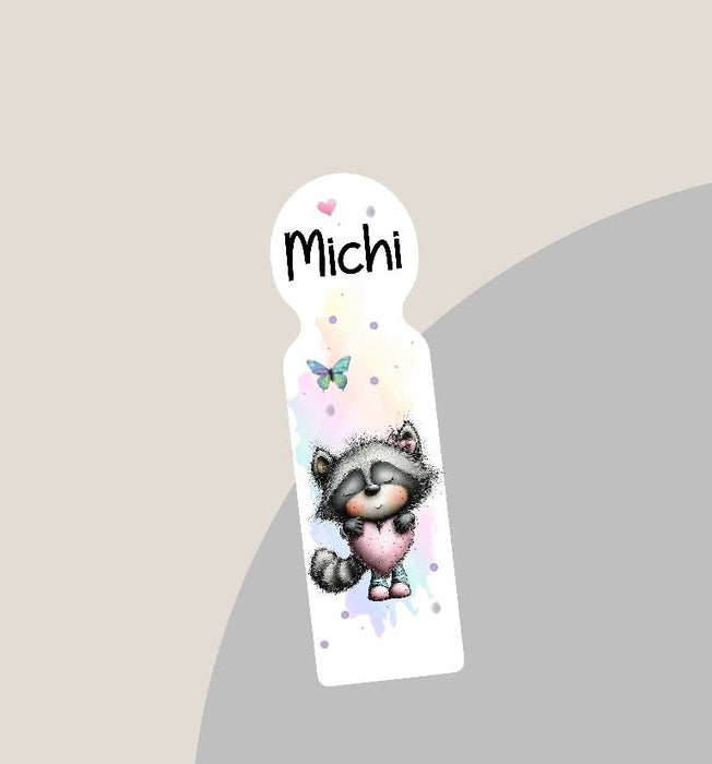 Einkaufswagenlöser personalisiert mit Namen Waschbär Einkaufchip Wagenlöser Metall Schlüsselanhänger