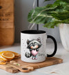 Kindertasse personalisiert mit Namen Waschbär Mädchen Emaille Keramik Kunststoff Geschenk - CreativMade 