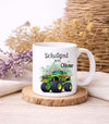Einschulungstasse mit Name Monstertruck Schulkind Tasse personalisiert Jungen - CreativMade 