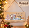 Personalisierter Adventskalender aus Holz mit Namen Reh & Schneemann für Mädchen – zum Befüllen mit oder ohne Säckchen | CreativMade .