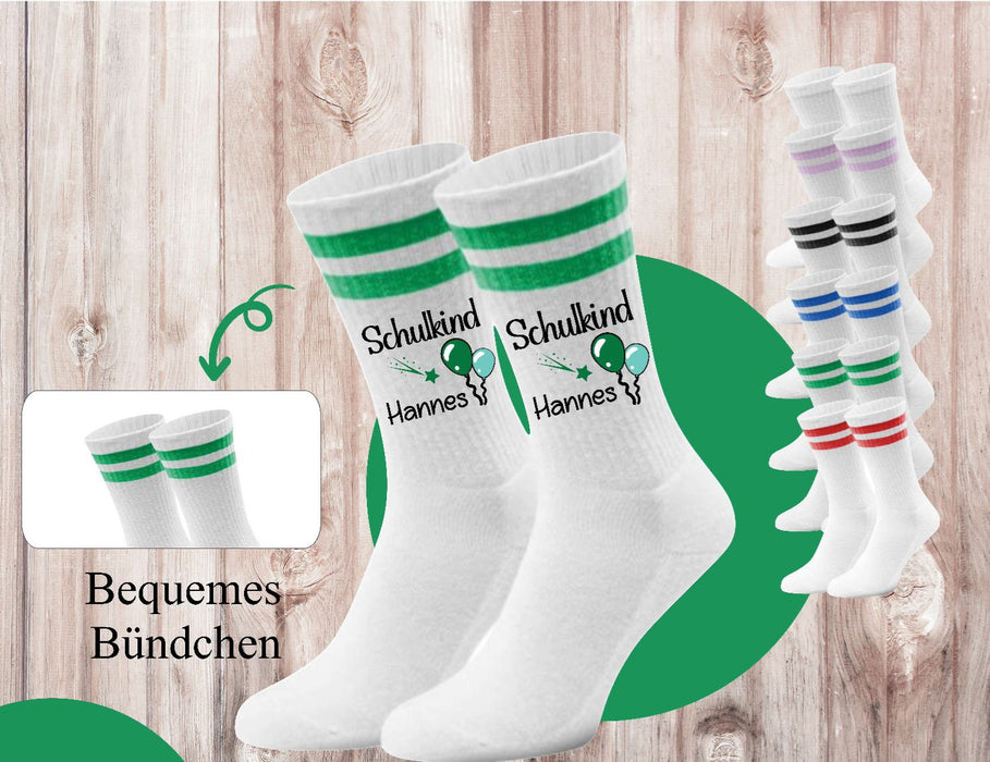 Kindersocken Einschulung – 100 % Baumwolle Größe 27–36 Unisex - CreativMade