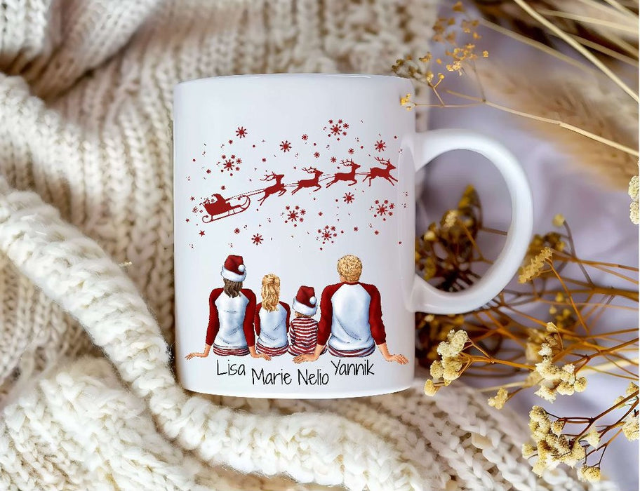 Tasse Personalisierte Weihnachtstasse Familie & Freunde – Keramik mit Namen Weihnachtsgeschenk - CreativMade 