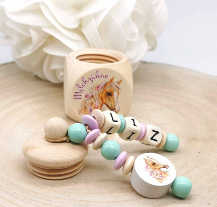 Milchzahndose Pferd Boho Mädchen personalisierte Zahndose mit Namen | CreativMade .