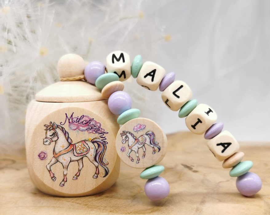 Milchzahndose Pferd Mädchen personalisierte Zahndose mit Namen | CreativMade .