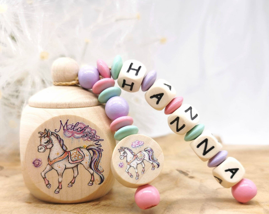 Milchzahndose Pferd Mädchen personalisierte Zahndose mit Namen | CreativMade .