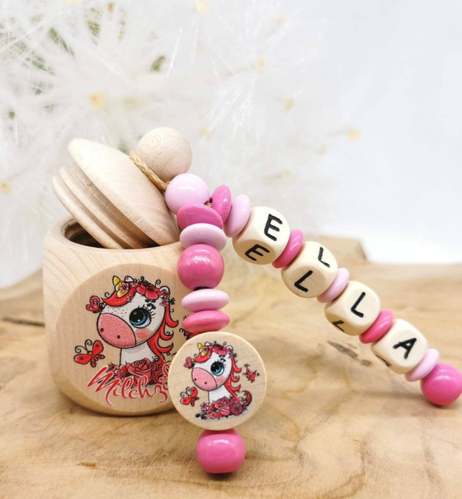 Milchzahndose Baby Einhorn Mädchen personalisierte Zahndose mit Namen | CreativMade .