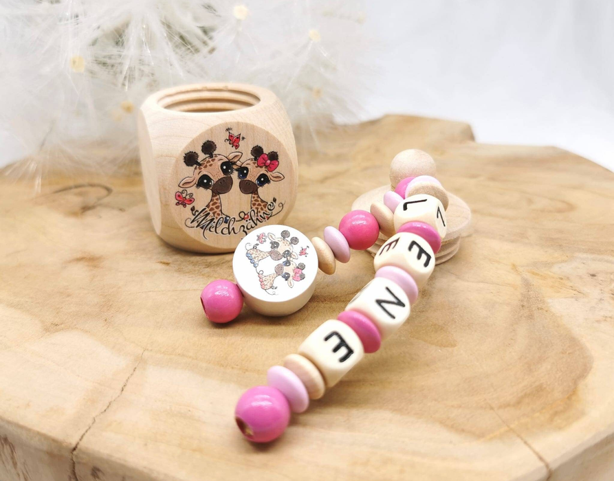 Milchzahndose Giraffe Mädchen personalisierte Zahndose mit Namen | CreativMade .